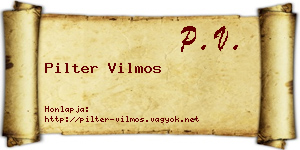 Pilter Vilmos névjegykártya